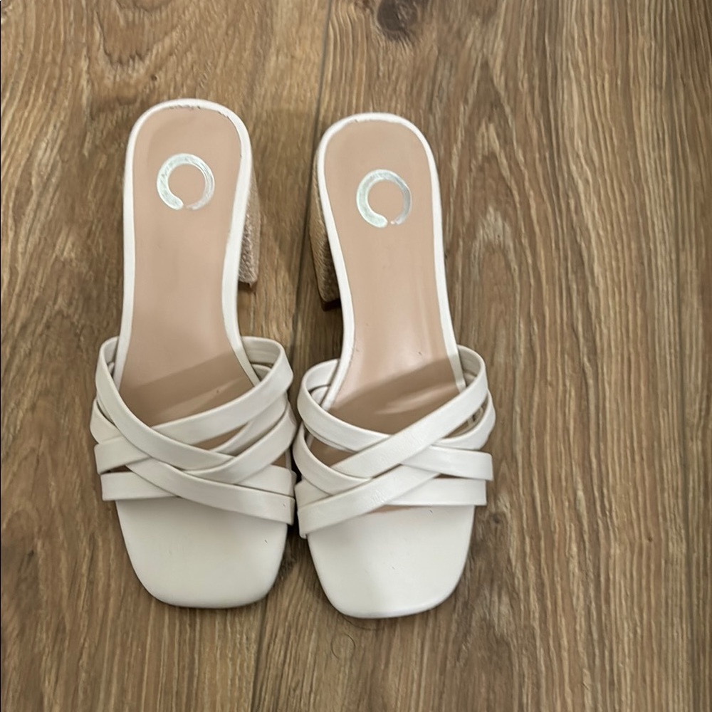 Elegant White Strappy Women's Heels